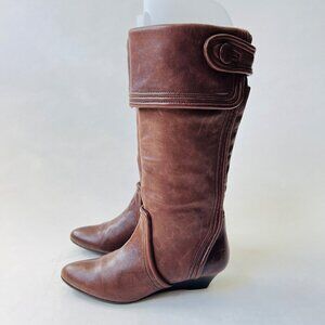 Migliorini Women soft lamd skin boots, Brown, Size 6